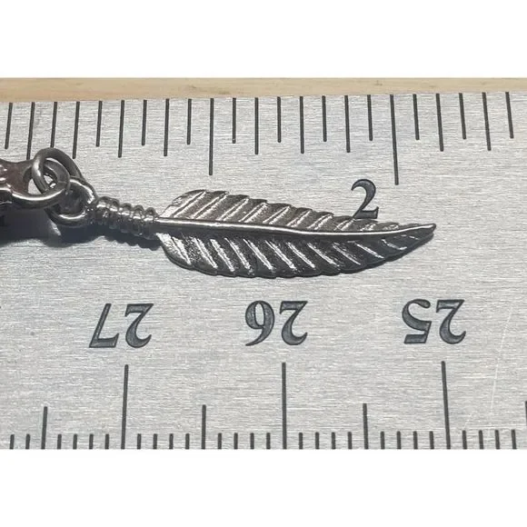 SouthWestern Pewter & Turquoise Blue Mosaic Inlay Chips Sm. Skull Head W/Upturne - Picture 3 of 3